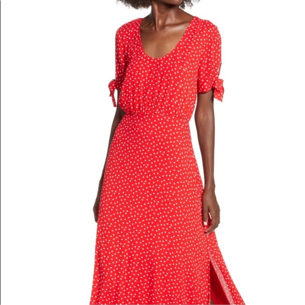 Stunning red polka dog maxi dress by Row A.